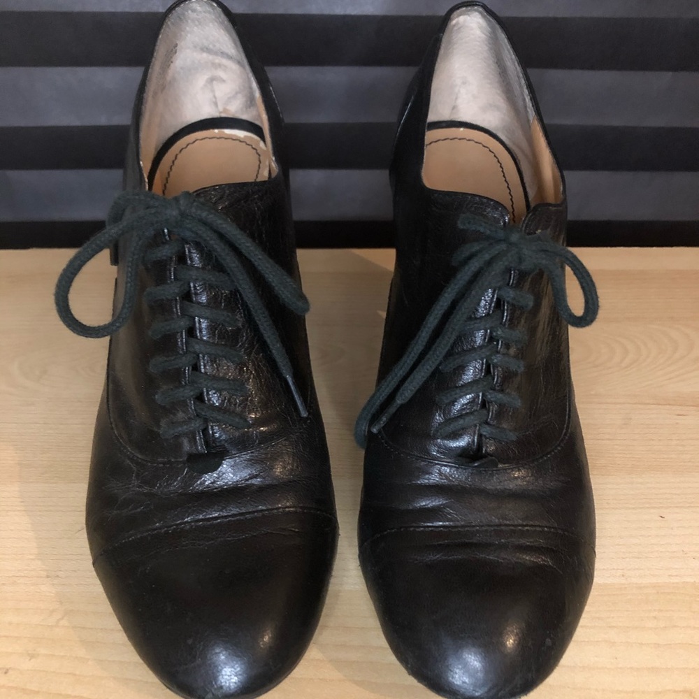 Nine West genuine leather Oxford boots 9 black
